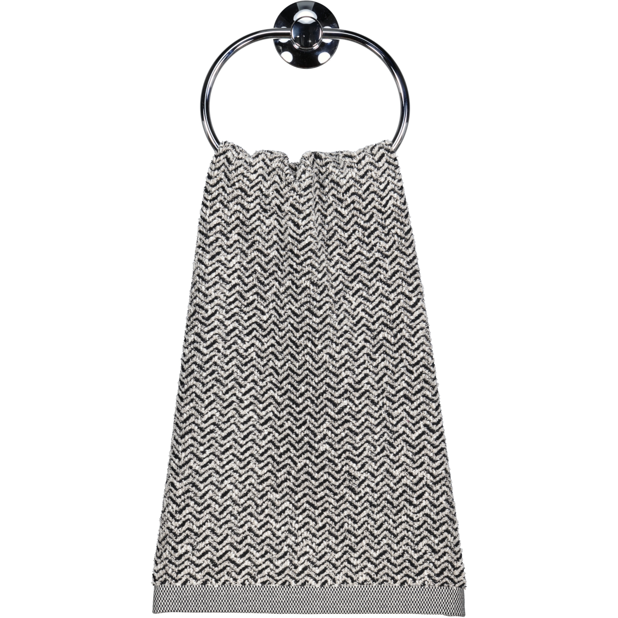 Möve - Brooklyn Fischgrat - Farbe:  nature/black - 081 (1-0567/8970) - Handtuch 50x100 cm