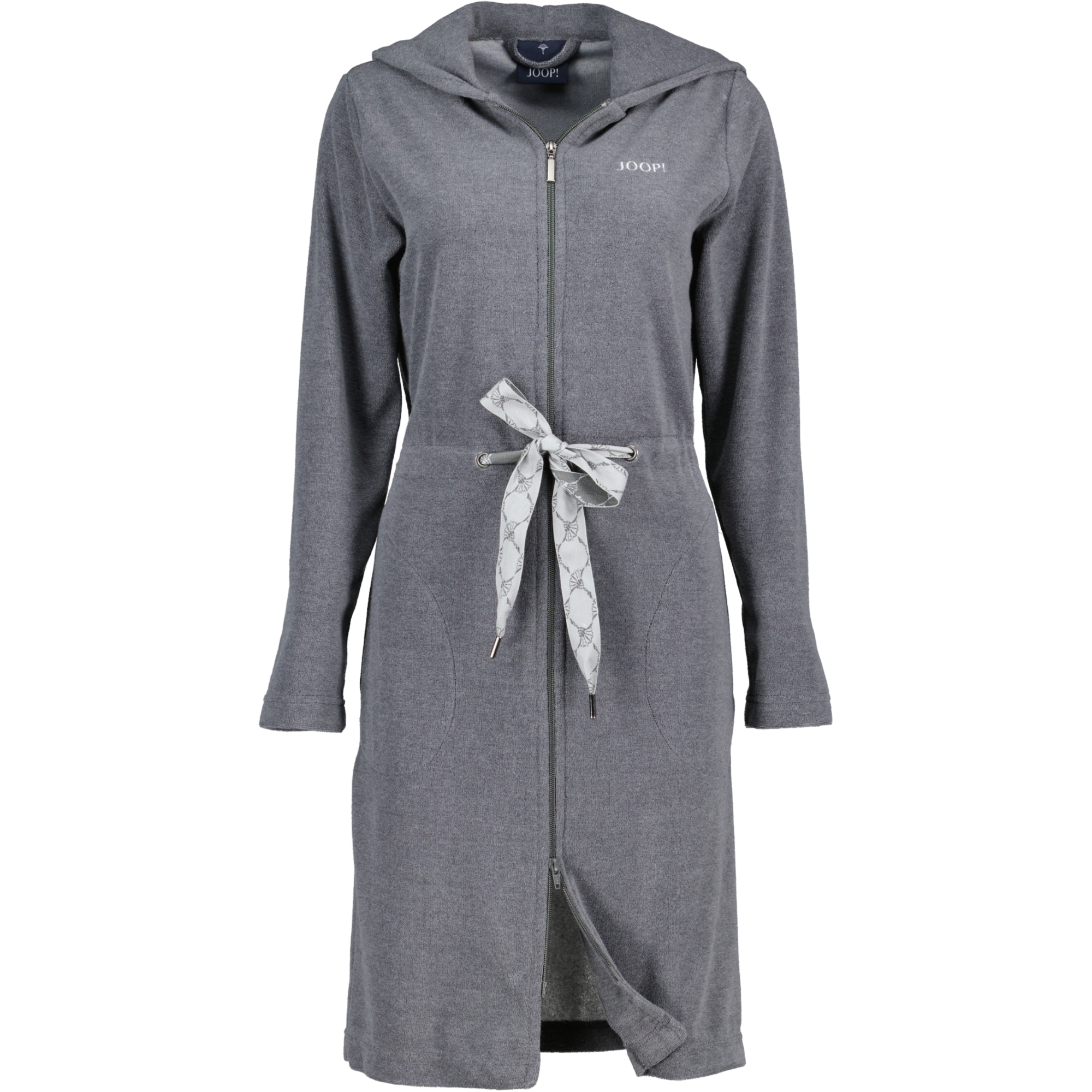 JOOP Active Damen Bademantel Kapuze kurz 1659 - Farbe: Anthrazit - 77 - M
