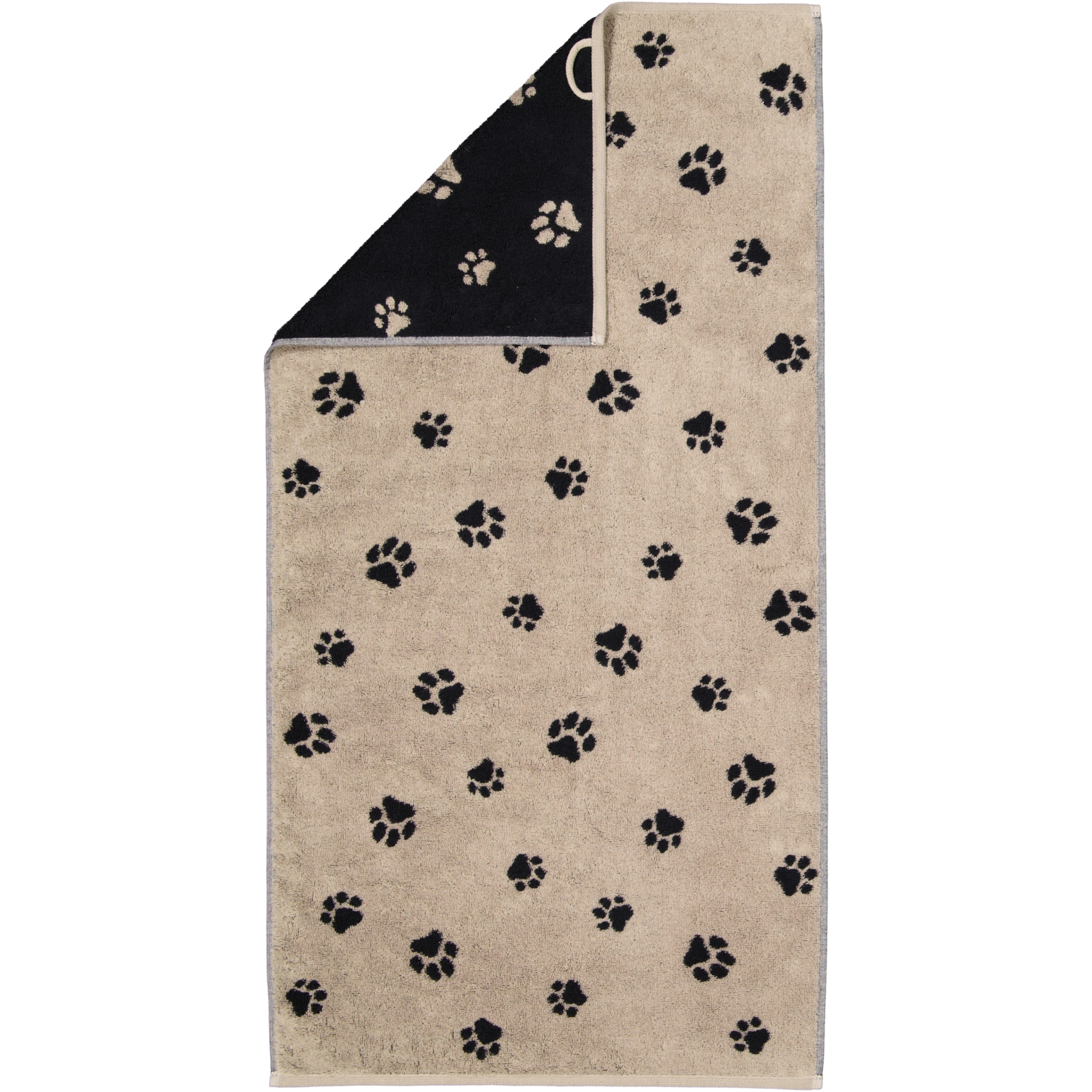 Cawö Handtücher WE LOVE DOGS Paws 6247 Schwarz-Beige - 93