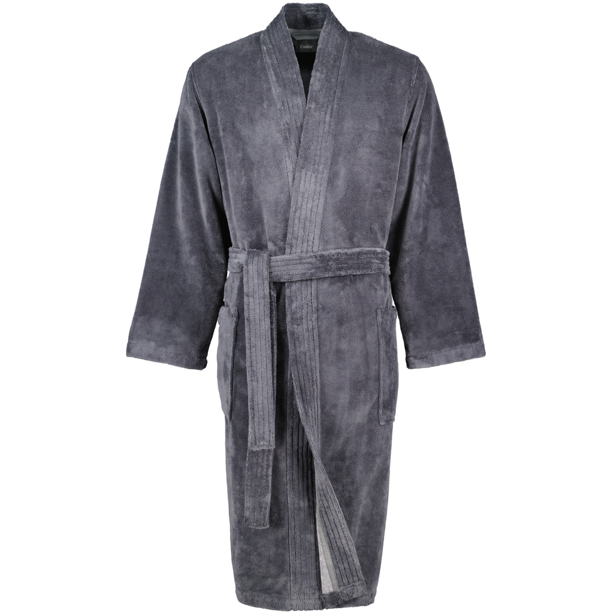 Cawö Home Herren Bademantel Kimono 800 - Farbe: anthrazit - 71 (807) - schlanke Größe 110