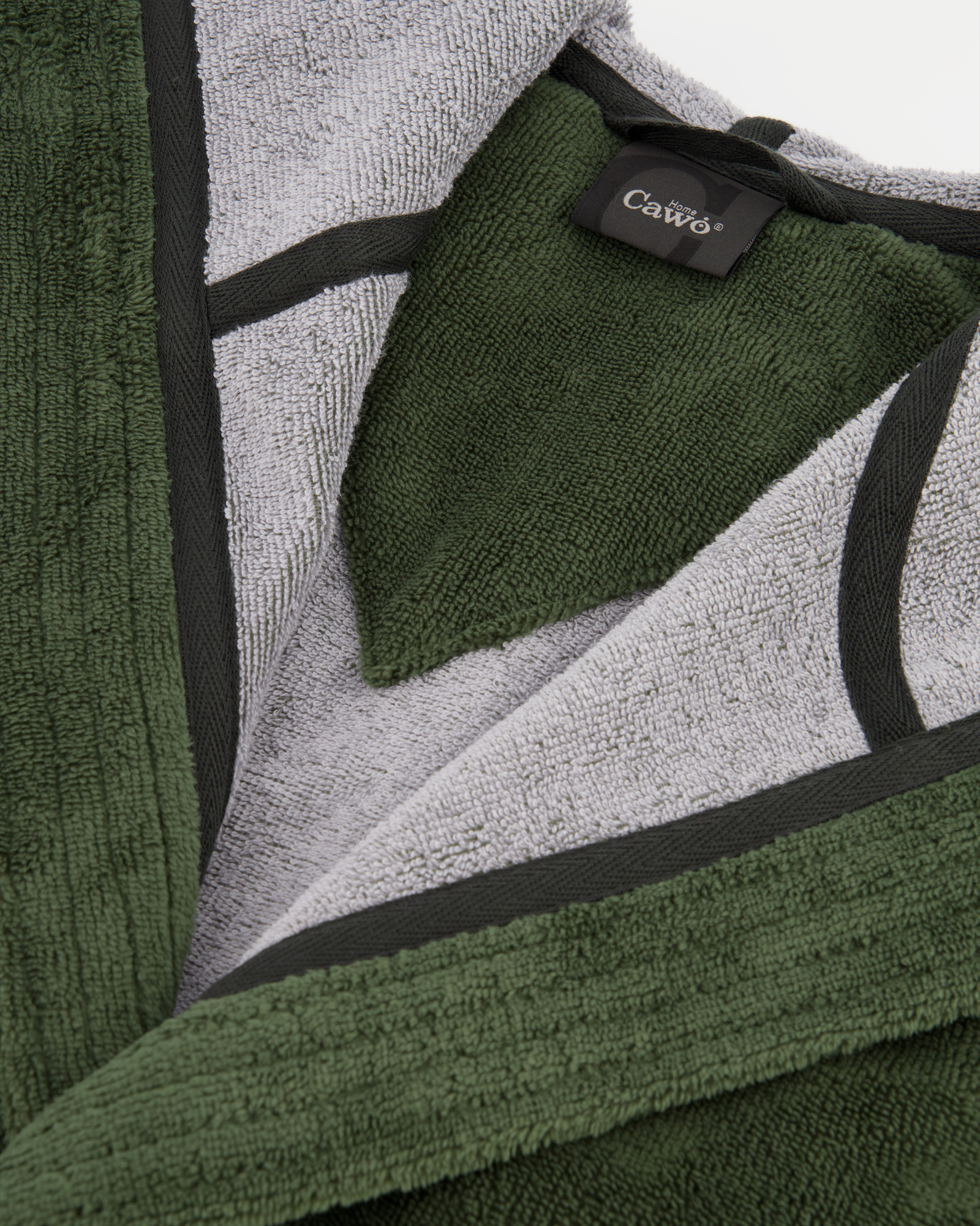 Cawö Home Bademäntel Herren Kapuze Doubleface 843 field - 47