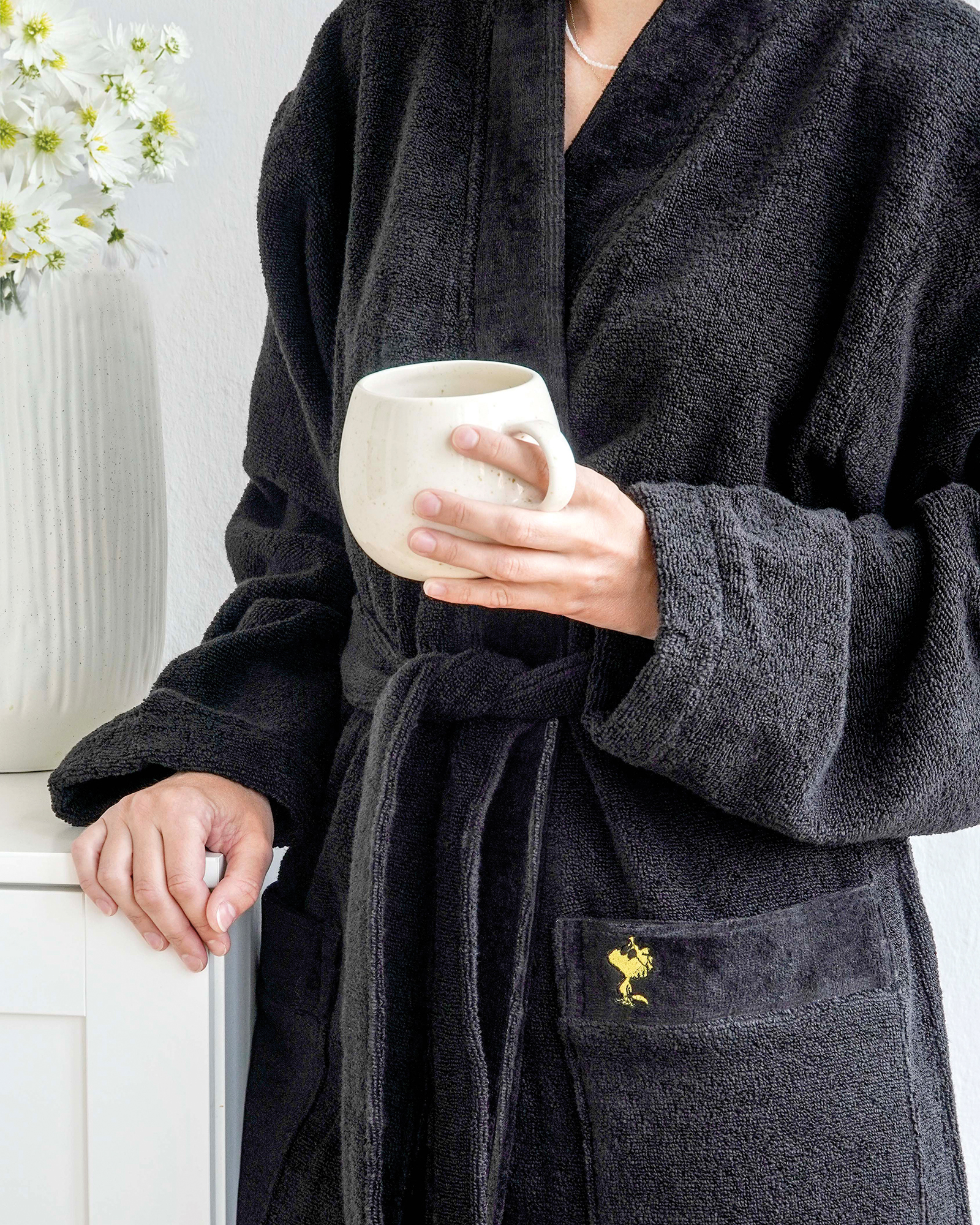 Vossen Bademäntel unisex Kimono PEANUTS Woodstock schwarz - 7900