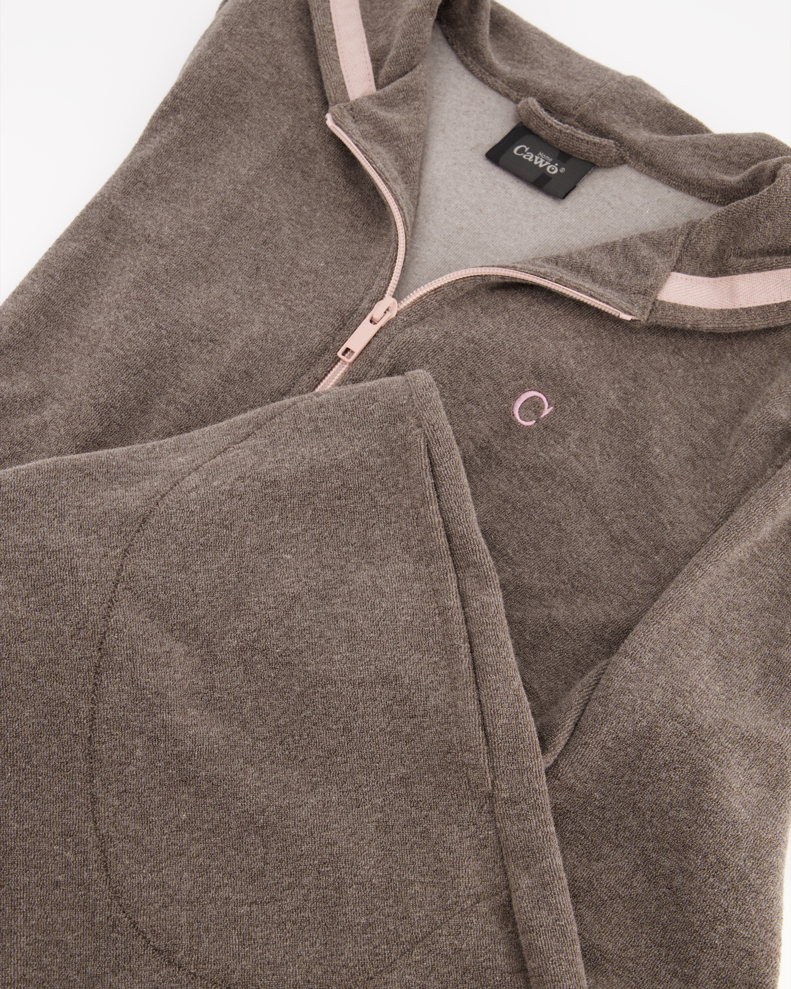 Cawö Home Bademäntel Damen Kurzmantel mit Kapuze Active 821 mocca-rosé - 32
