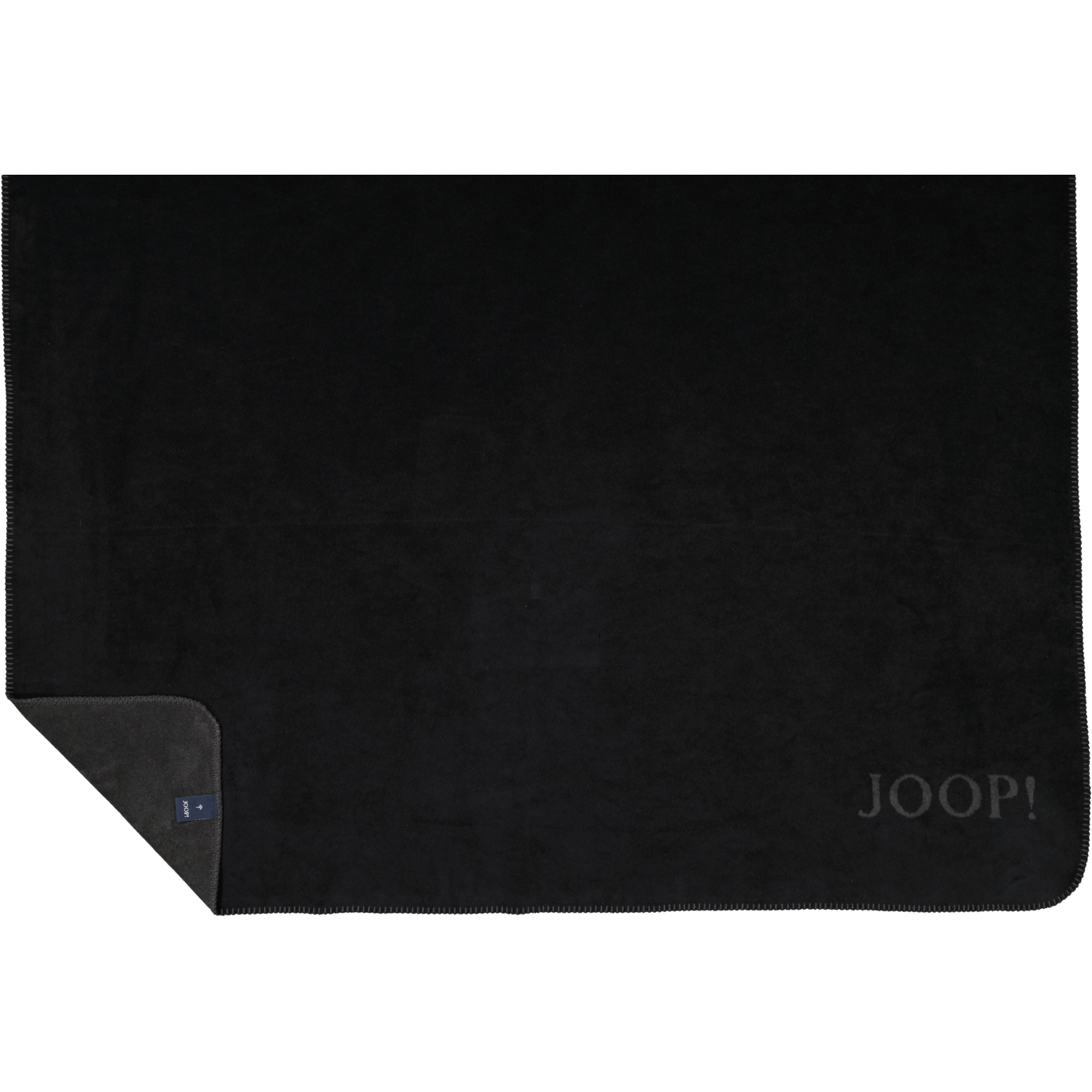 JOOP! Wohndecken Uni-Doubleface Schwarz-Anthrazit - 150x200 cm