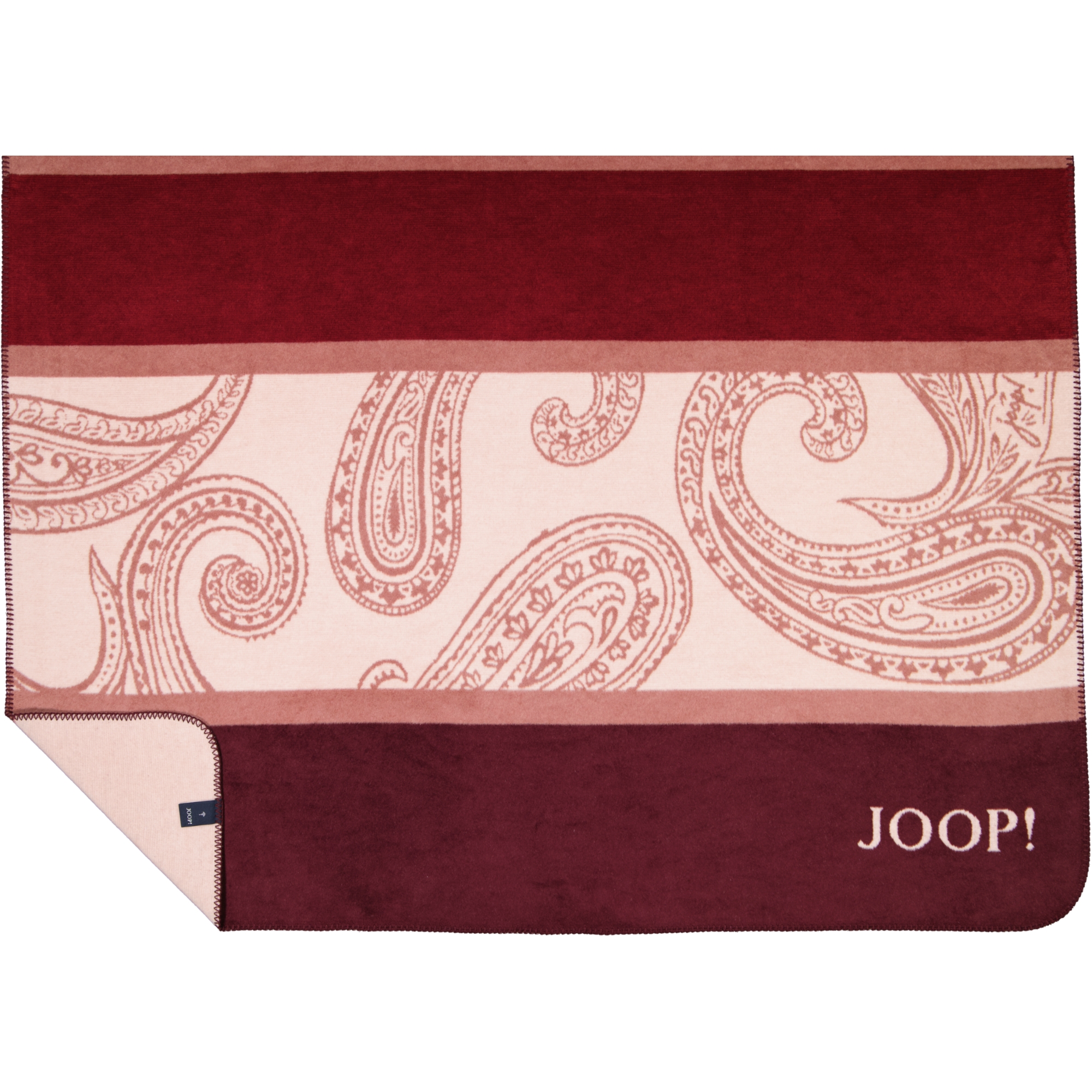 JOOP! Wohndecken Paisley Stripes Rouge - 150x200 cm