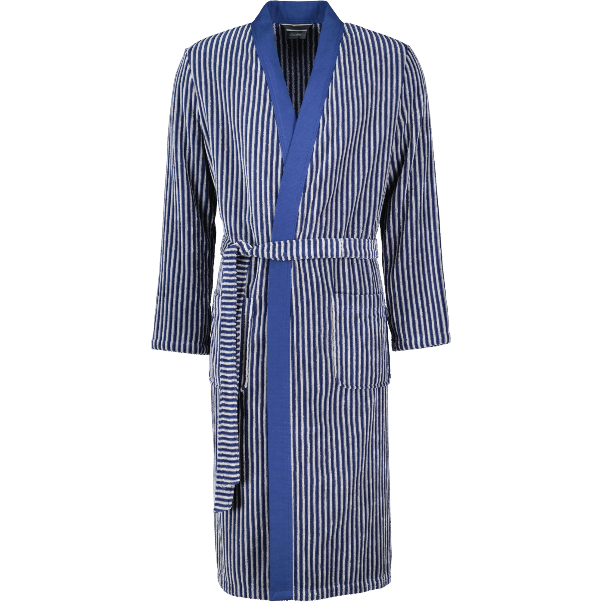 Cawö Bademäntel Herren Kimono Streifen 2843 blau - 17