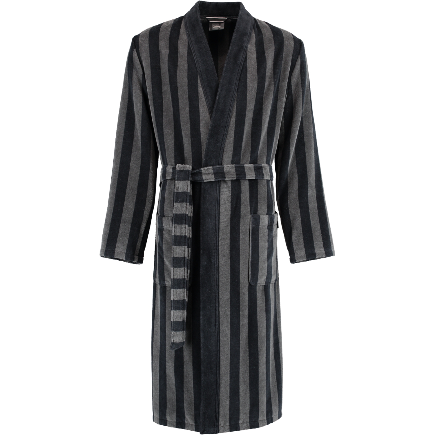 Cawö Bademäntel Herren Kimono Streifen 2612 schwarz - 97