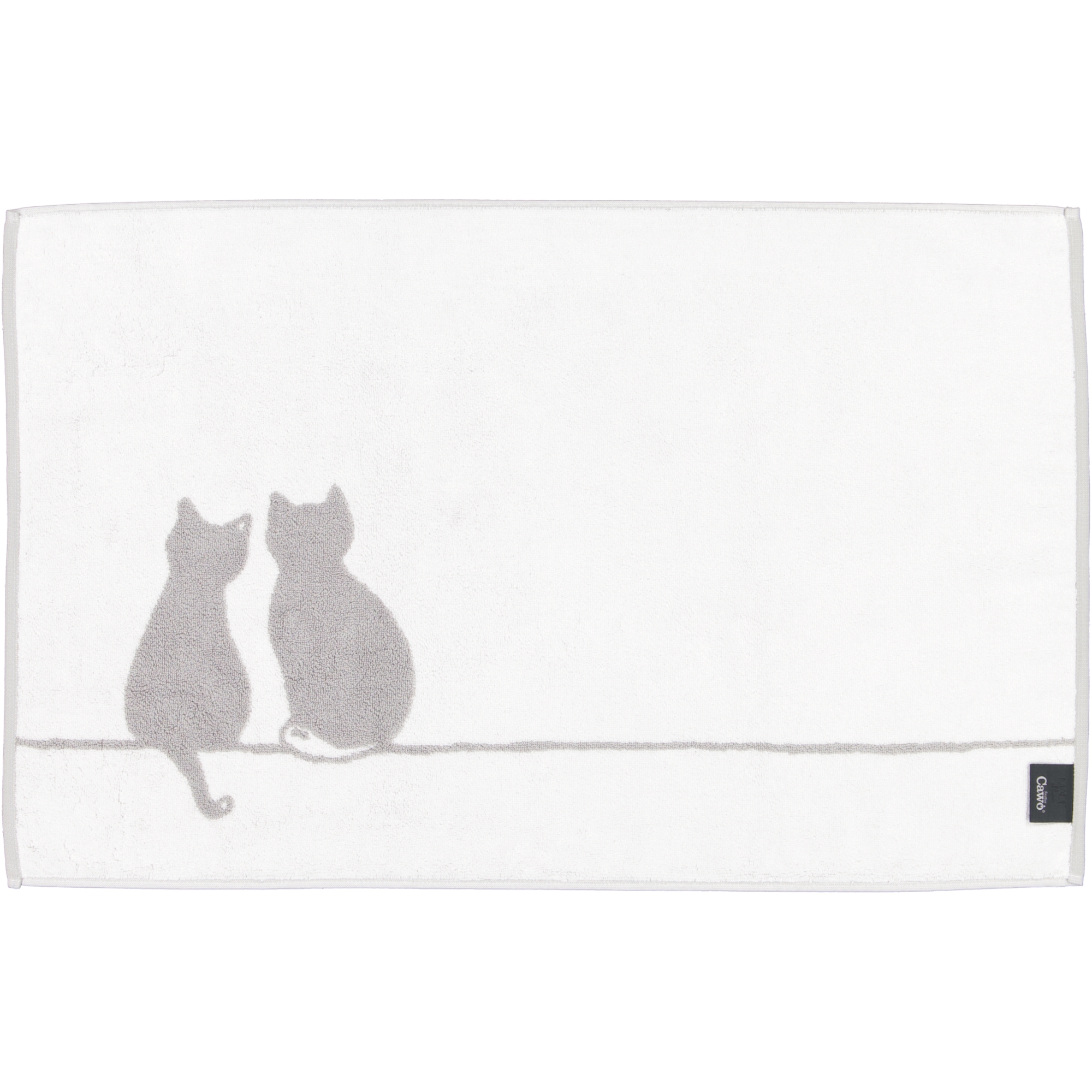 Cawö Badematten CUTE CATS You & Me 6263 platin/weiß - 76 - 50x80 cm
