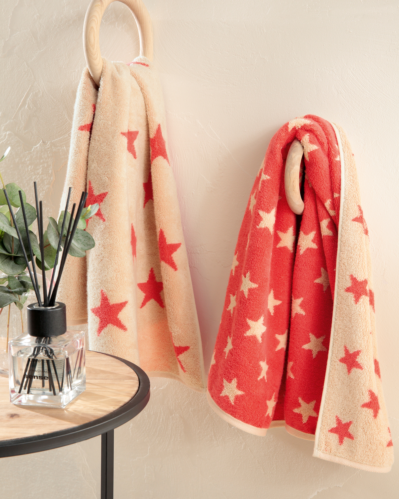 Cawö Handtücher NEW STARS Sterne klein 6261 beige/pink - 32