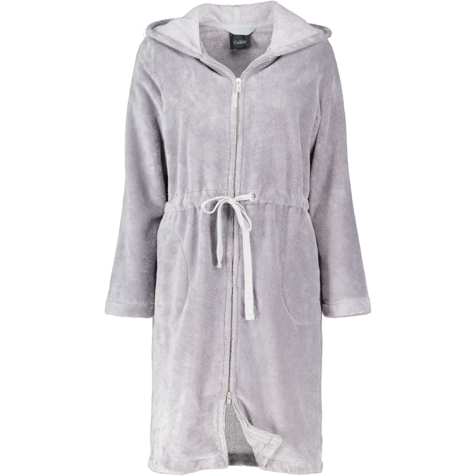 Cawö Home - Damen Bademantel Kurz Kapuze 822 - Farbe: graphit - 73 - L