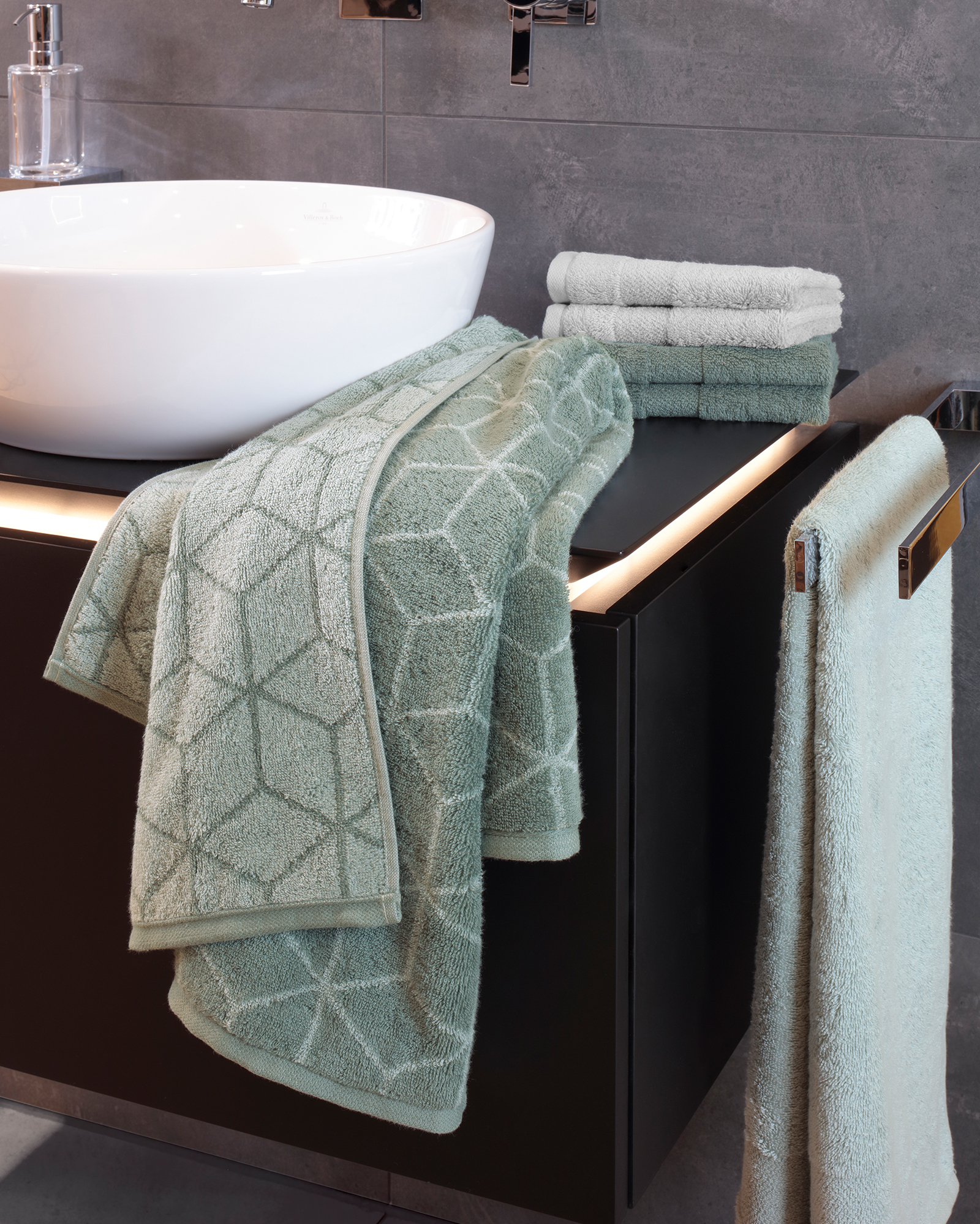 Villeroy & Boch Handtücher Coordinates Carré 2557 sage green - 44 - Handtuch 50x100 cm