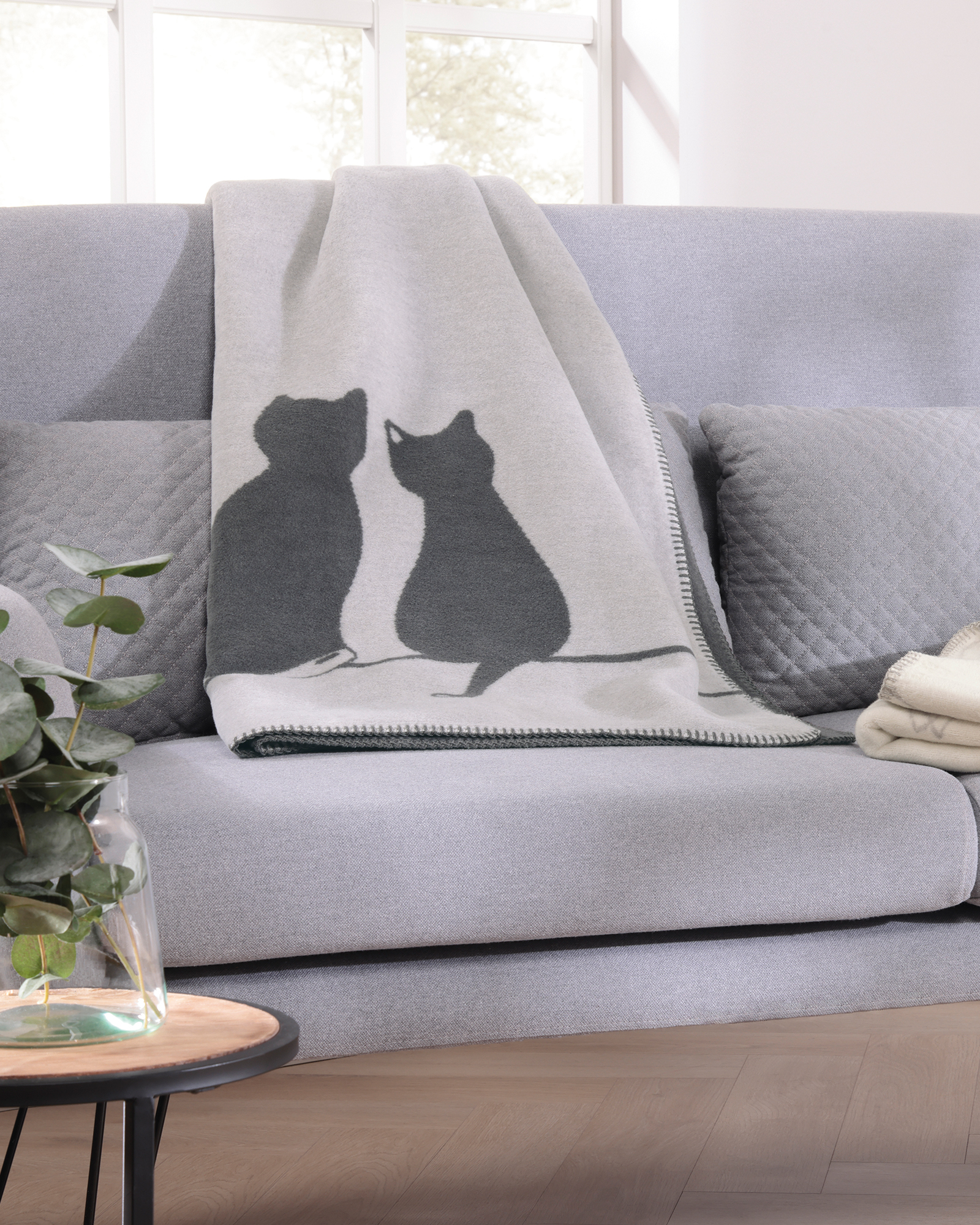 Cawö Badematten CUTE CATS You & Me 6263 basalt/platin - 77 - 50x80 cm