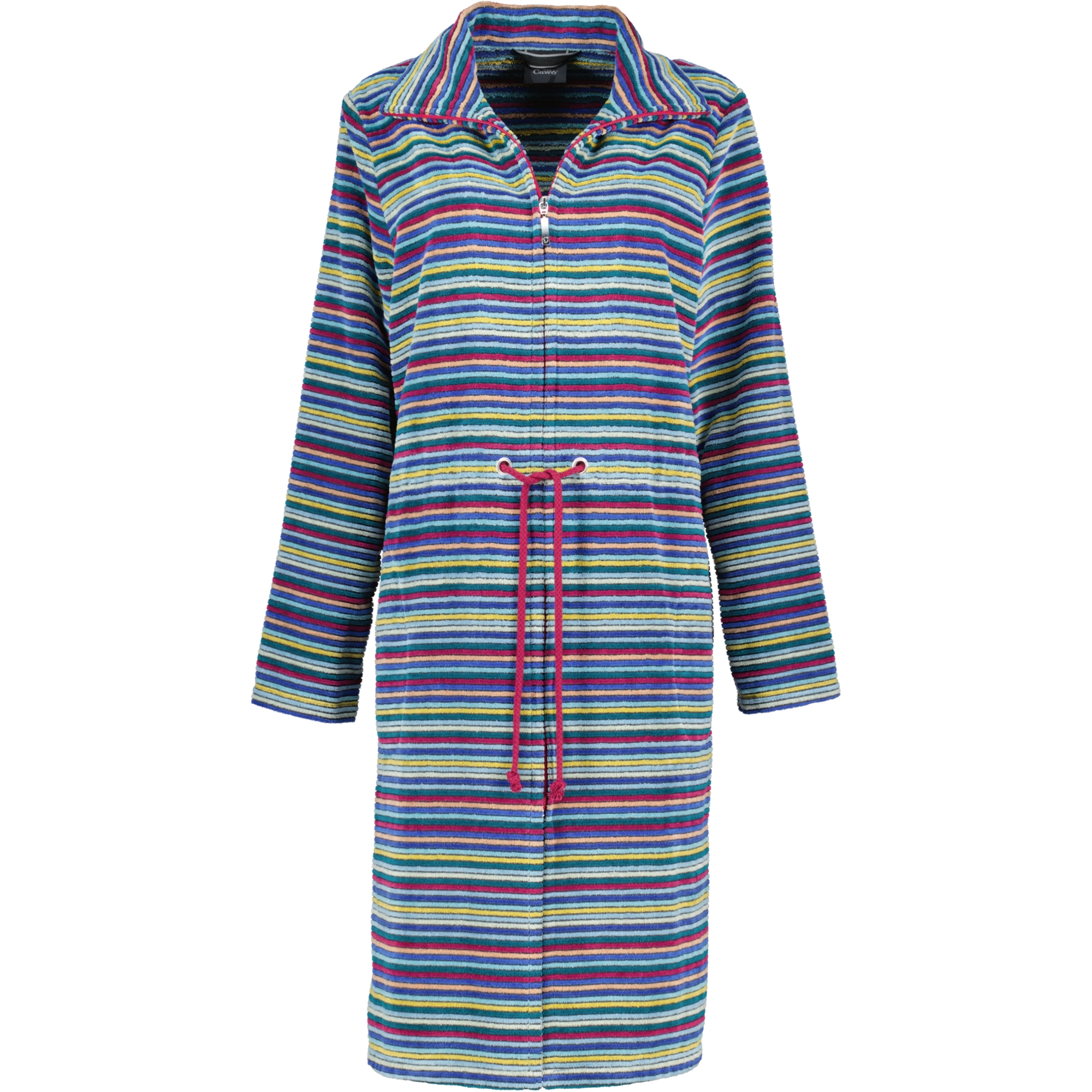 Cawö Bademäntel Damen Reißverschluss mit Tunnelgürtel Streifen 6218 multicolor - 12