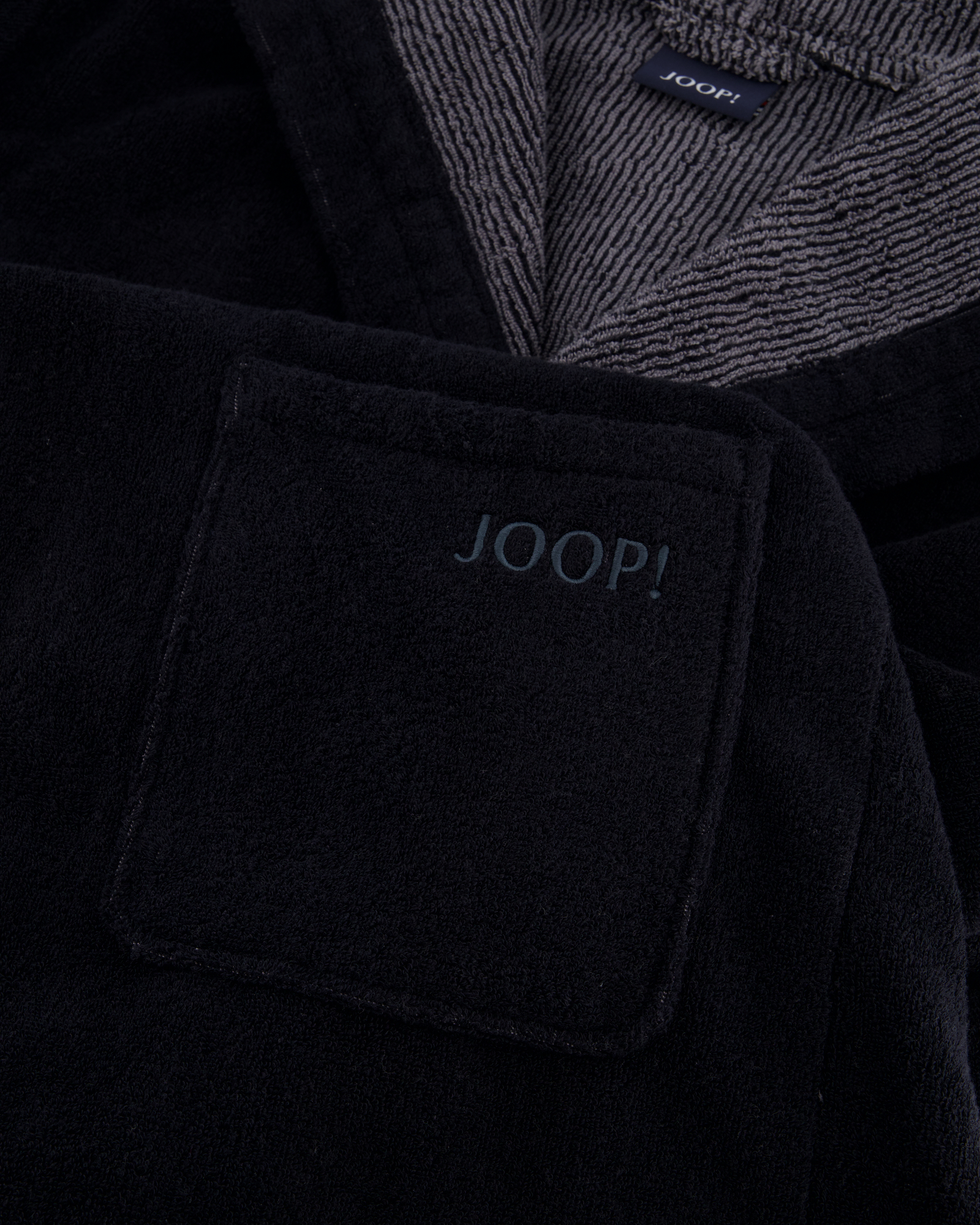JOOP! Classic - Herren Bademantel - Kapuze 1619 - Farbe: 97 - Schwarz