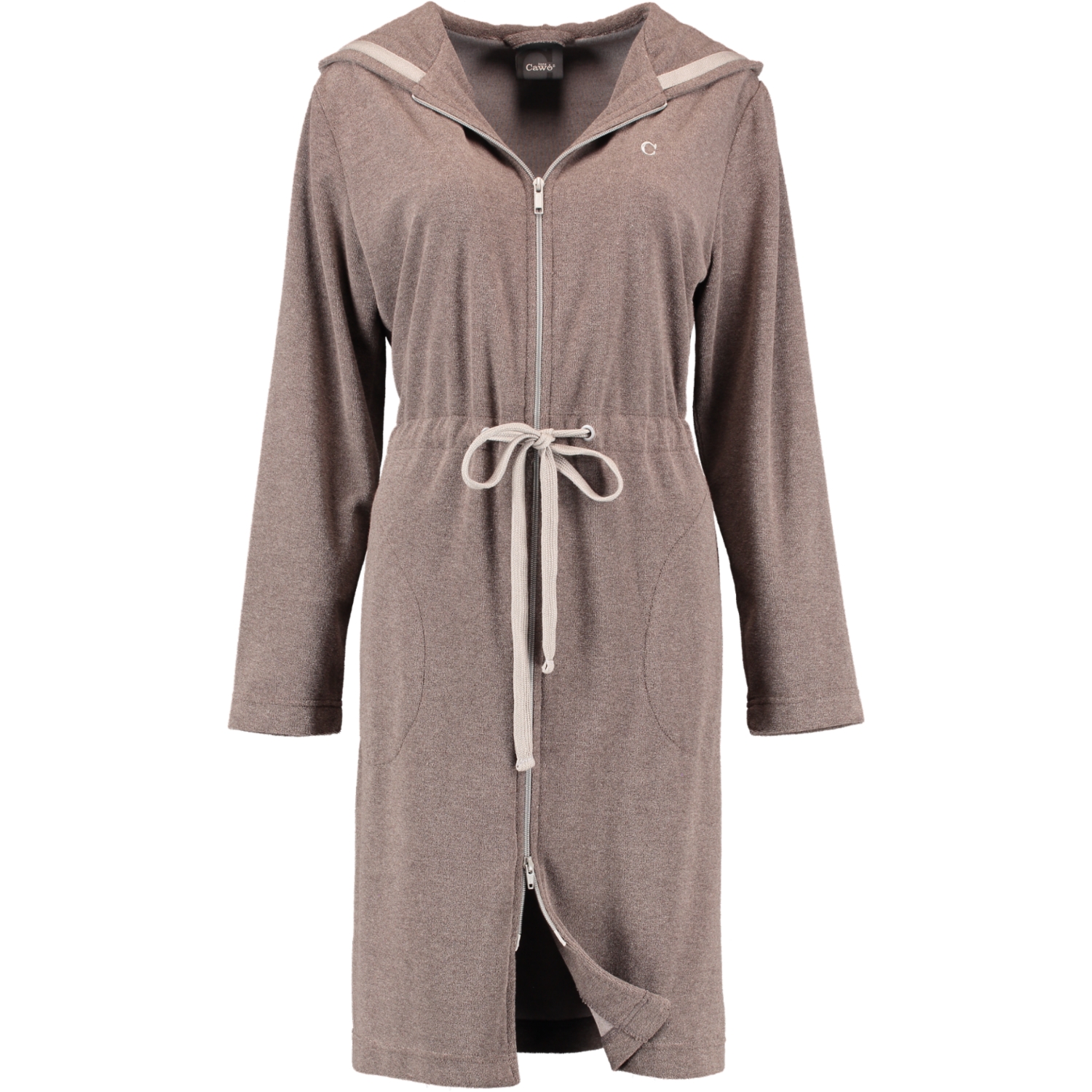 Cawö Home Bademäntel Damen Kurzmantel mit Kapuze Active 821 mocca-stein - 37