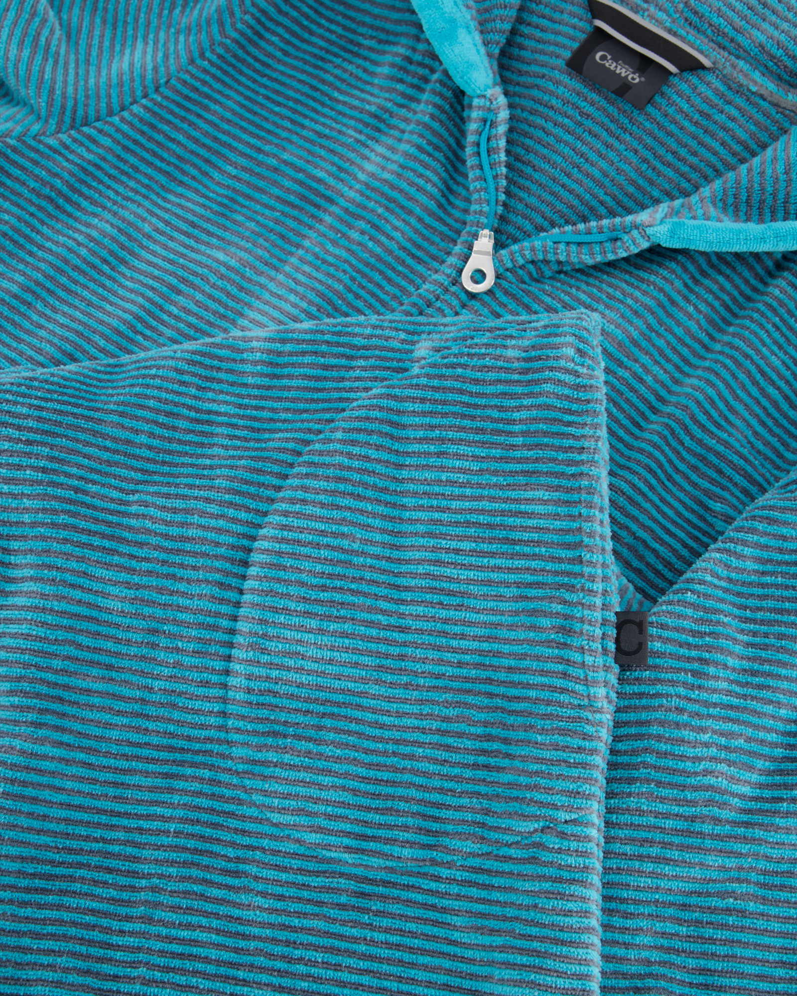 Cawö Bademäntel Damen Kapuze Two-Tone 6432 türkis - 47