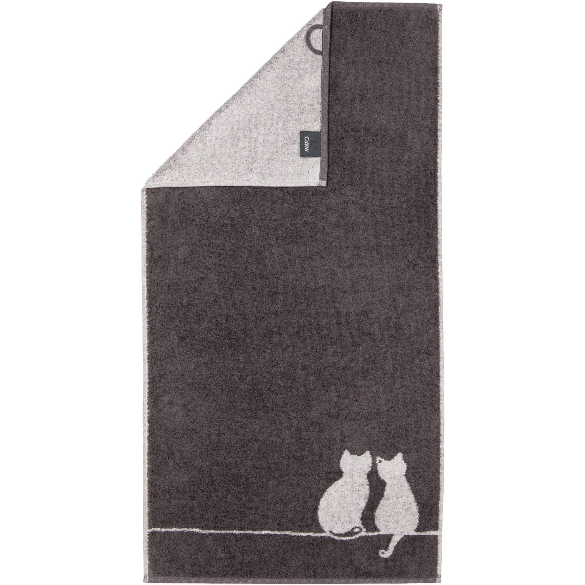 Cawö Handtücher CUTE CATS EDITION You & Me 6263 basalt/platin - 77