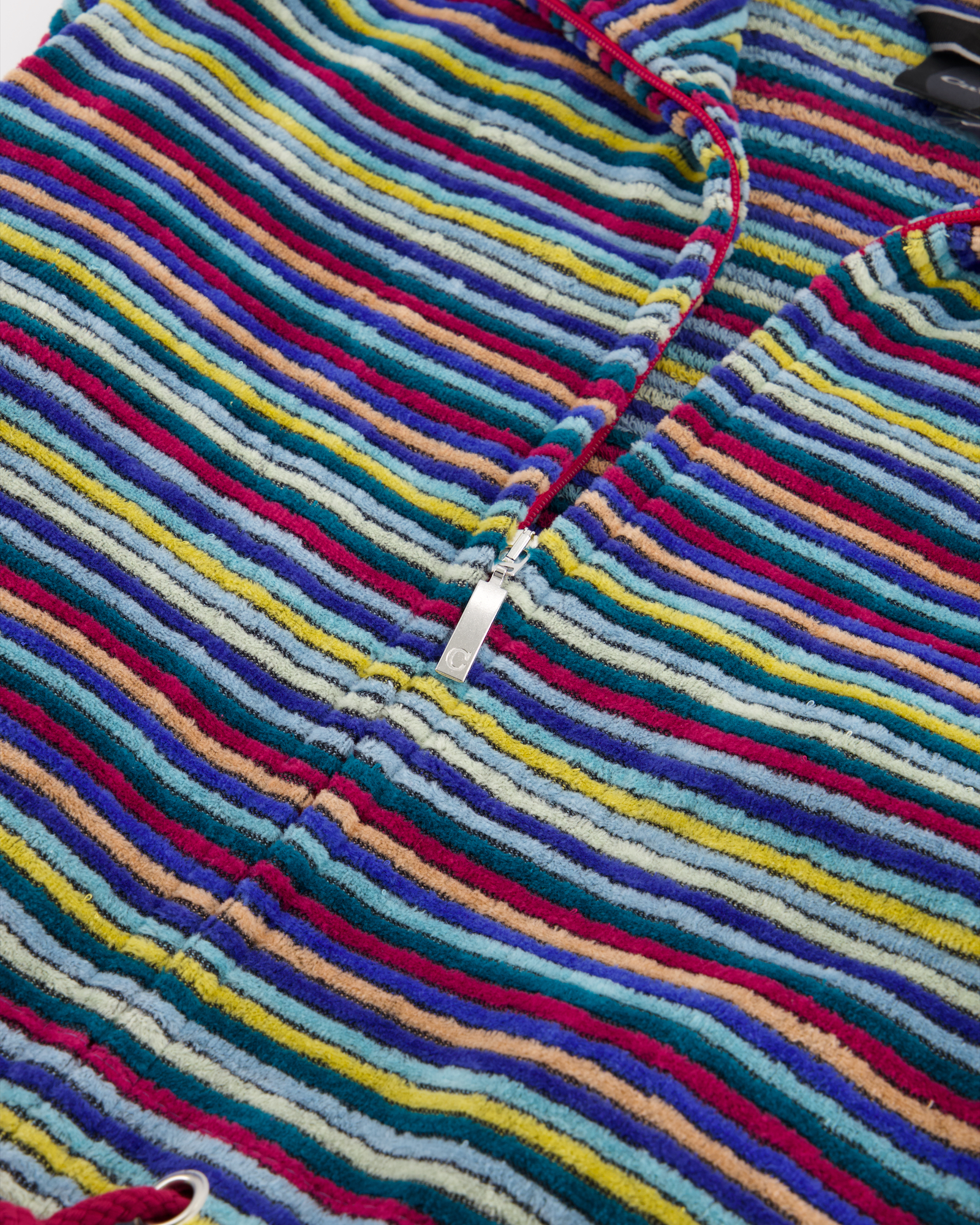 Cawö Bademäntel Damen Reißverschluss mit Tunnelgürtel Streifen 6218 multicolor - 12 - S
