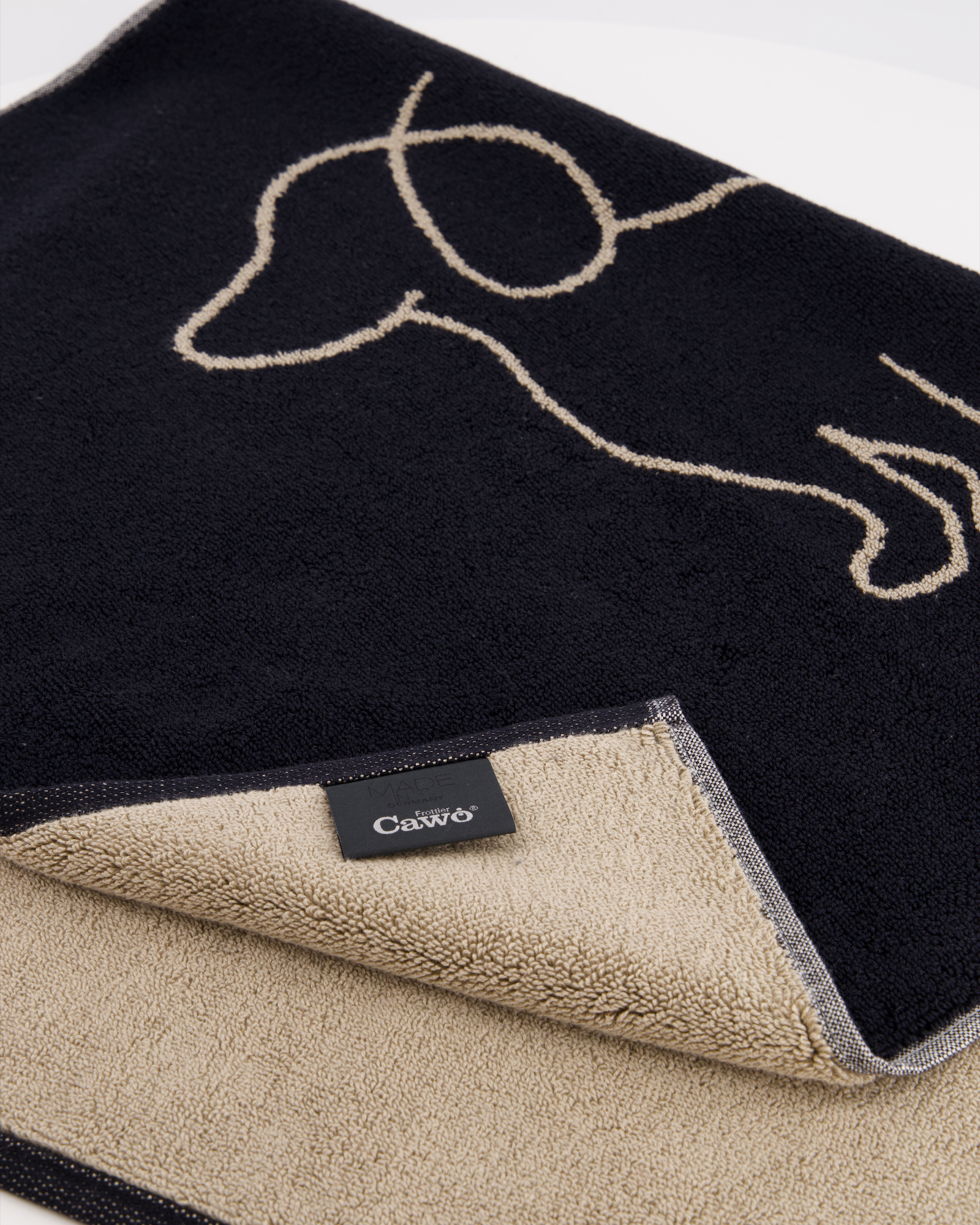 Cawö Badematten WE LOVE DOGS Companion 6248 schwarz/beige - 93 - 50x80 cm