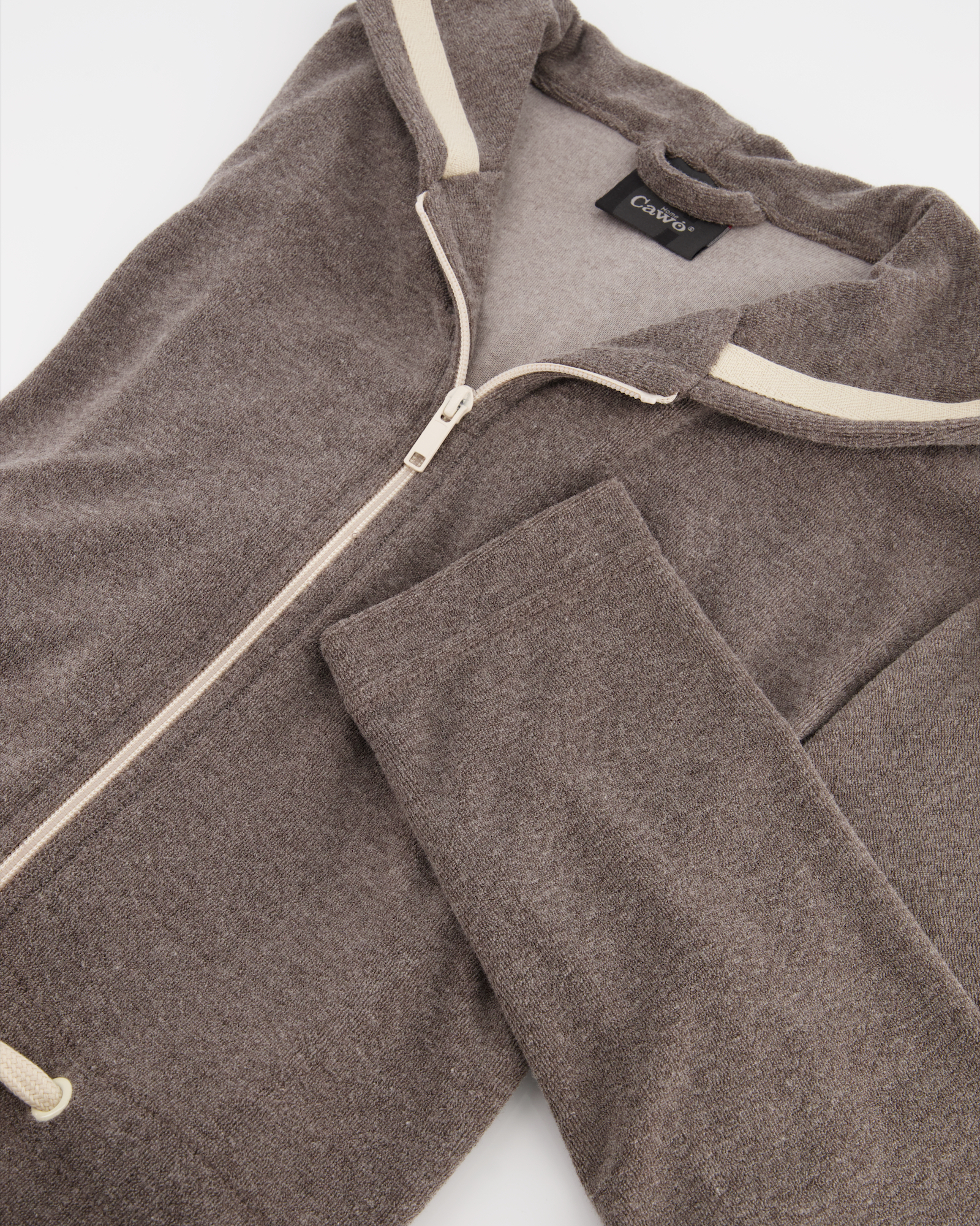 Cawö Home Bademäntel Damen Kurzmantel mit Kapuze Active 821 mocca-natur - 33