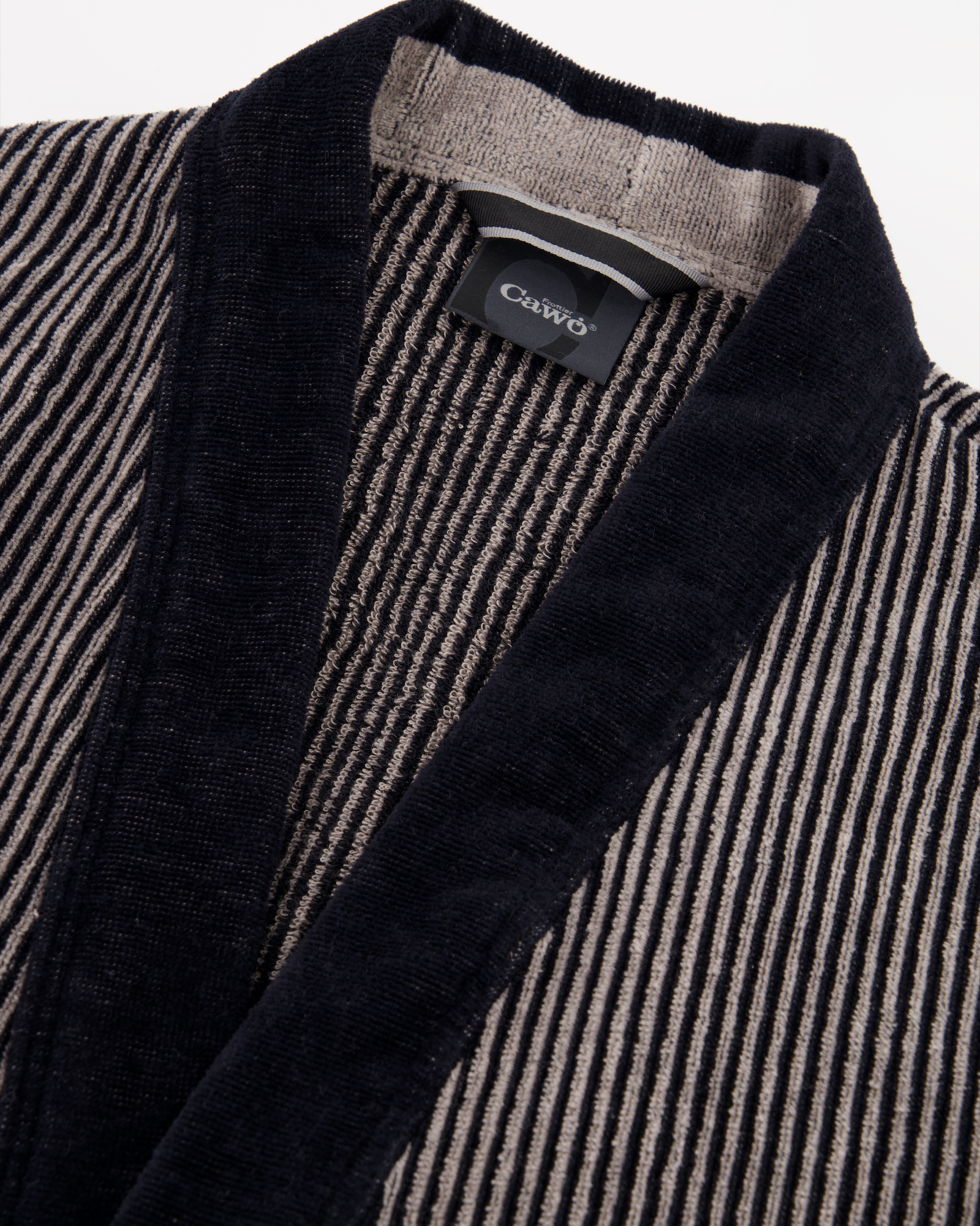 Cawö Bademäntel Herren Kimono Luxury Home 5840 natur-schwarz - 97