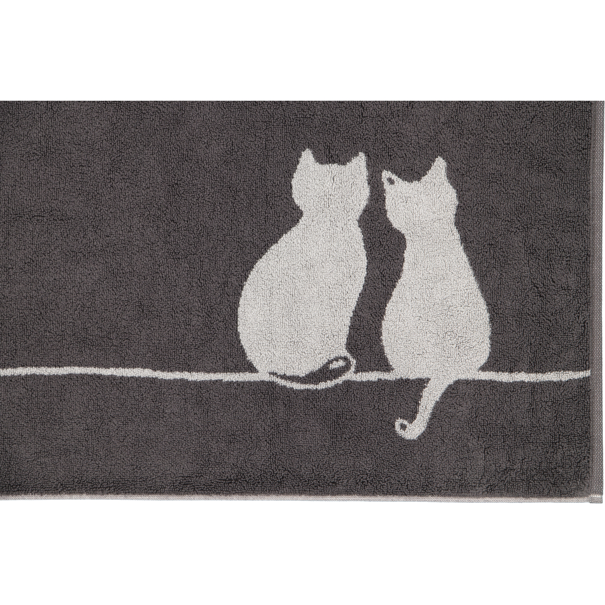 Cawö Badematten CUTE CATS You & Me 6263 basalt/platin - 77 - 50x80 cm