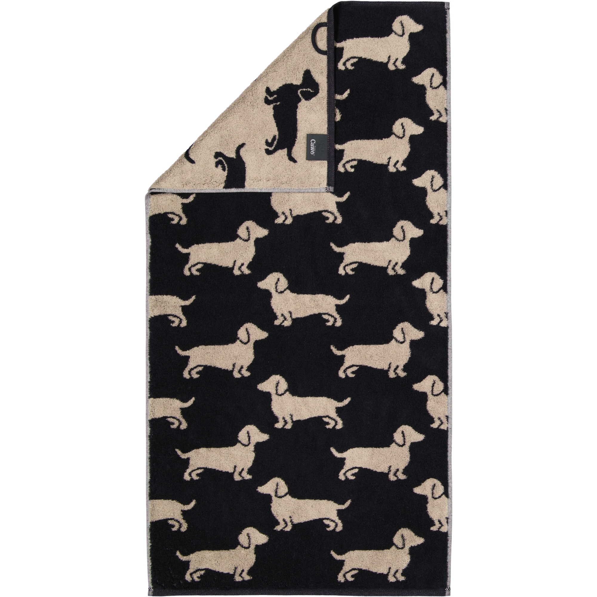 Cawö Handtücher WE LOVE DOGS 6246 Schwarz-Beige - 93