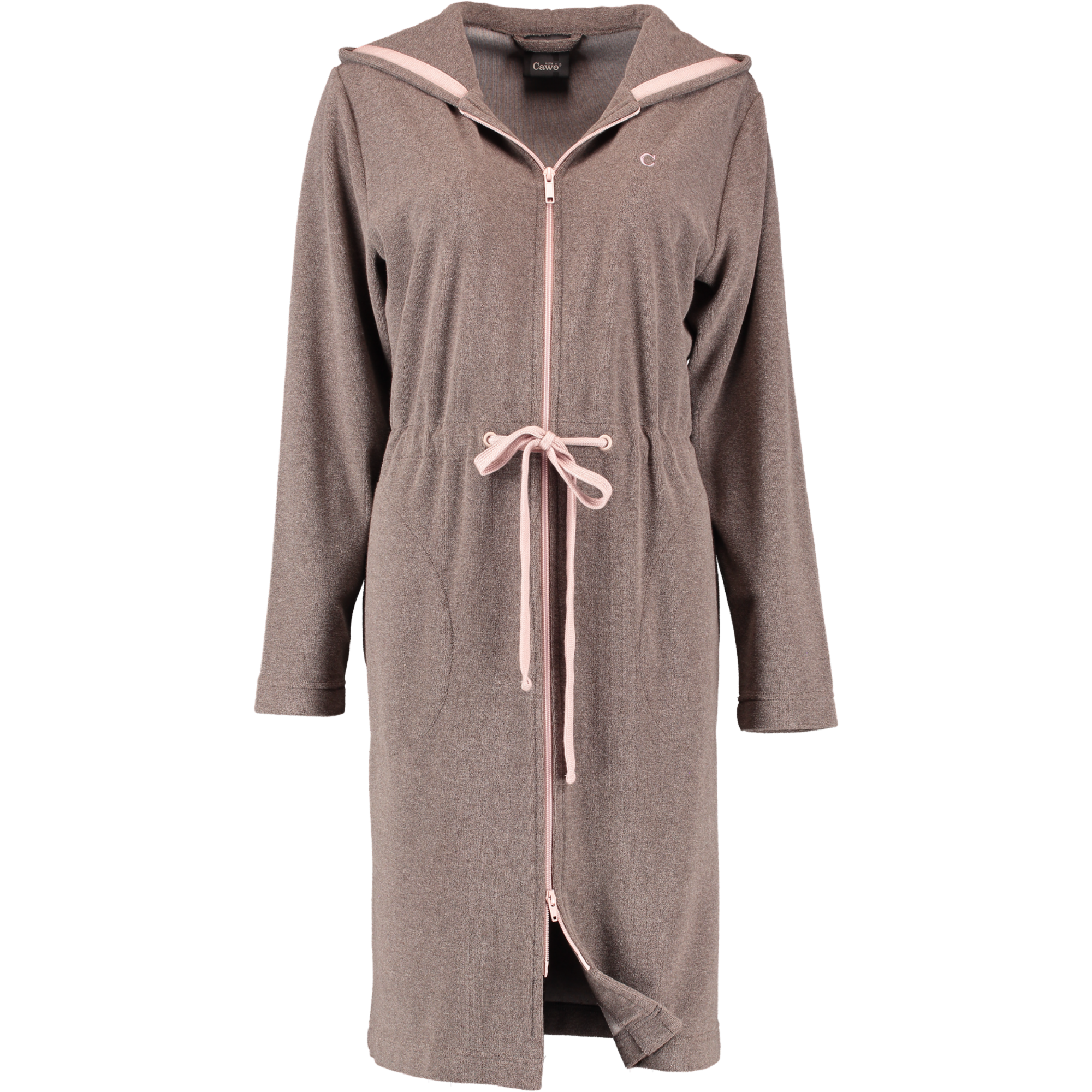 Cawö Home Bademäntel Damen Kurzmantel mit Kapuze Active 821 mocca-rosé - 32