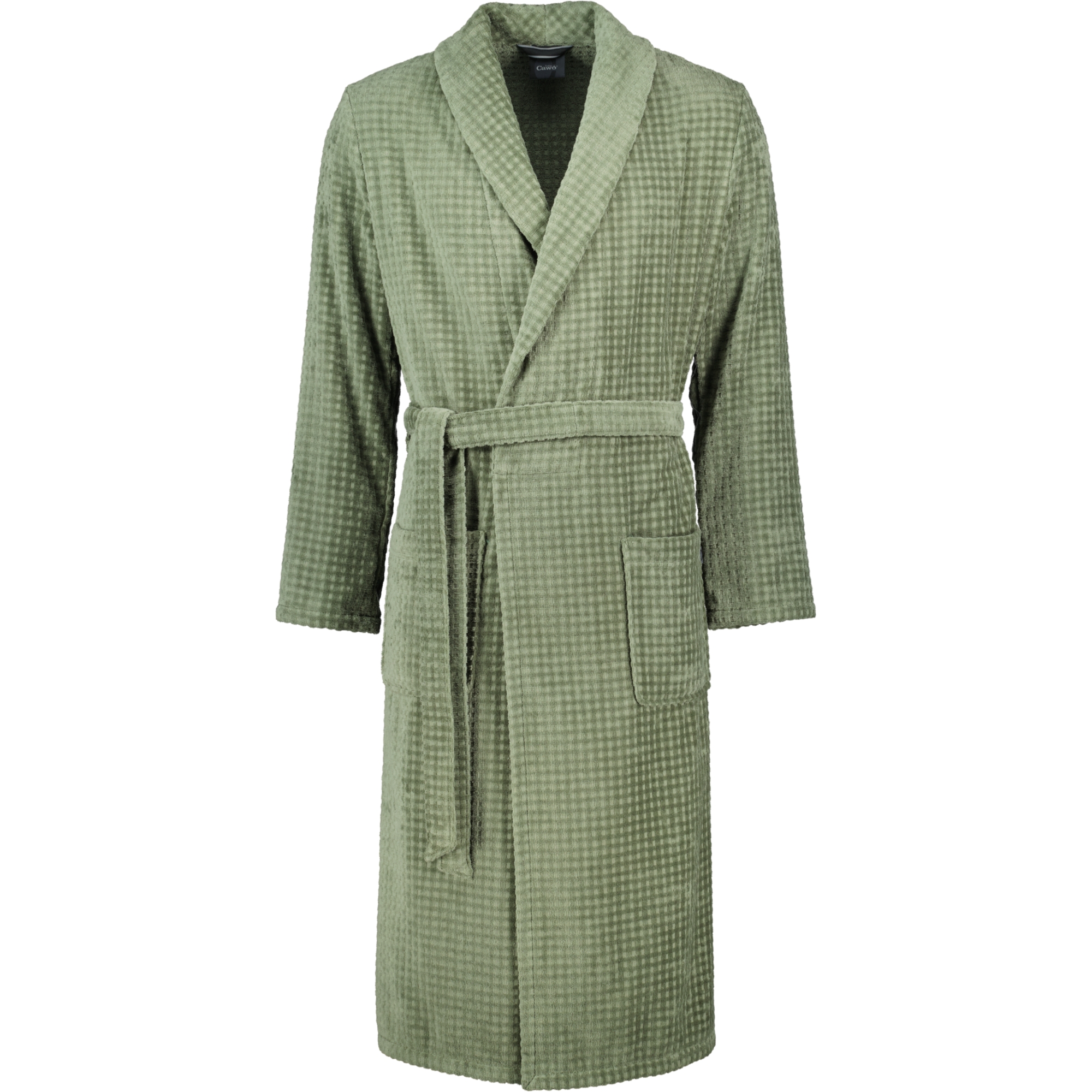 Cawö Bademäntel Herren Schalkragen Waffelpiqué 6508 field - 453