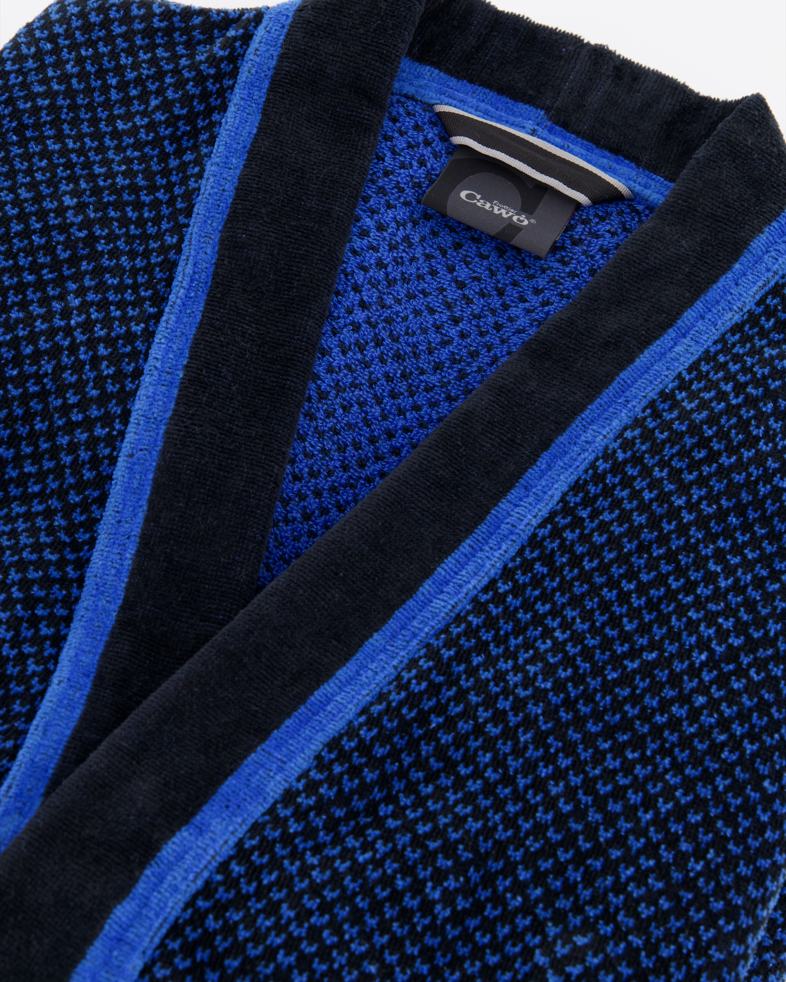 Cawö Bademäntel Herren Kimono 4839 blau-schwarz - 19