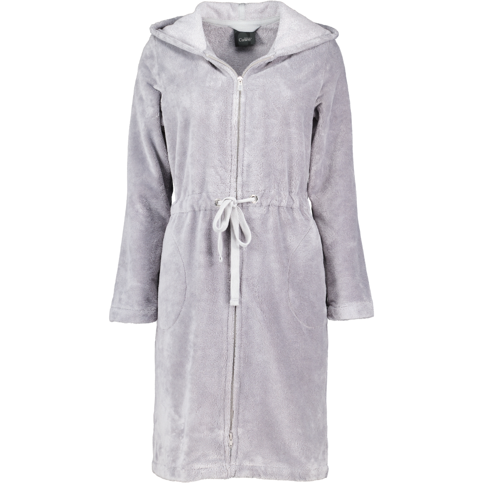 Cawö Home - Damen Bademantel Kurz Kapuze 822 - Farbe: graphit - 73 - L