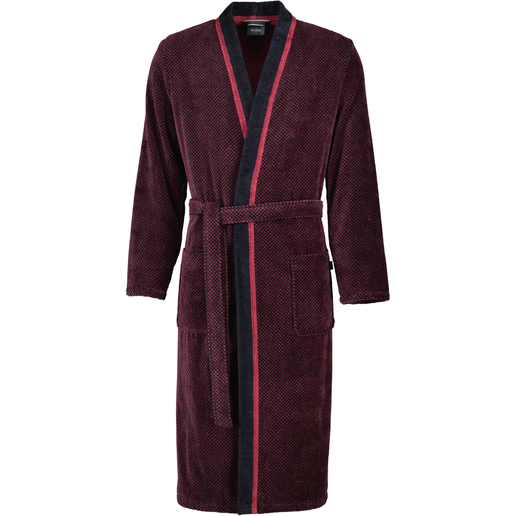Cawö Bademäntel Herren Kimono 4839 rot-schwarz - 92