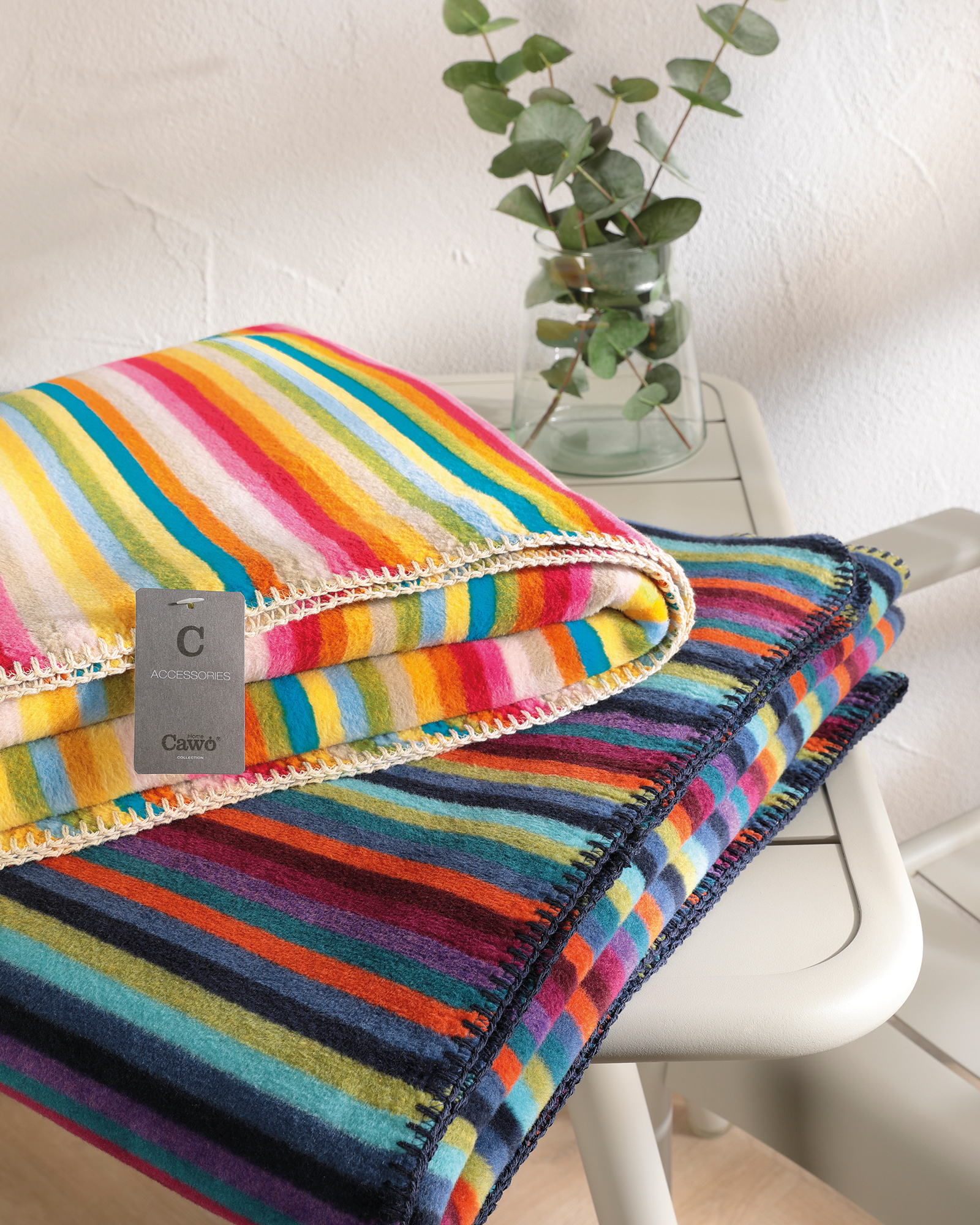Cawö Kissenhüllen Lifestyle Blockstreifen 70481 multicolor dunkel - 84 - 50x50 cm