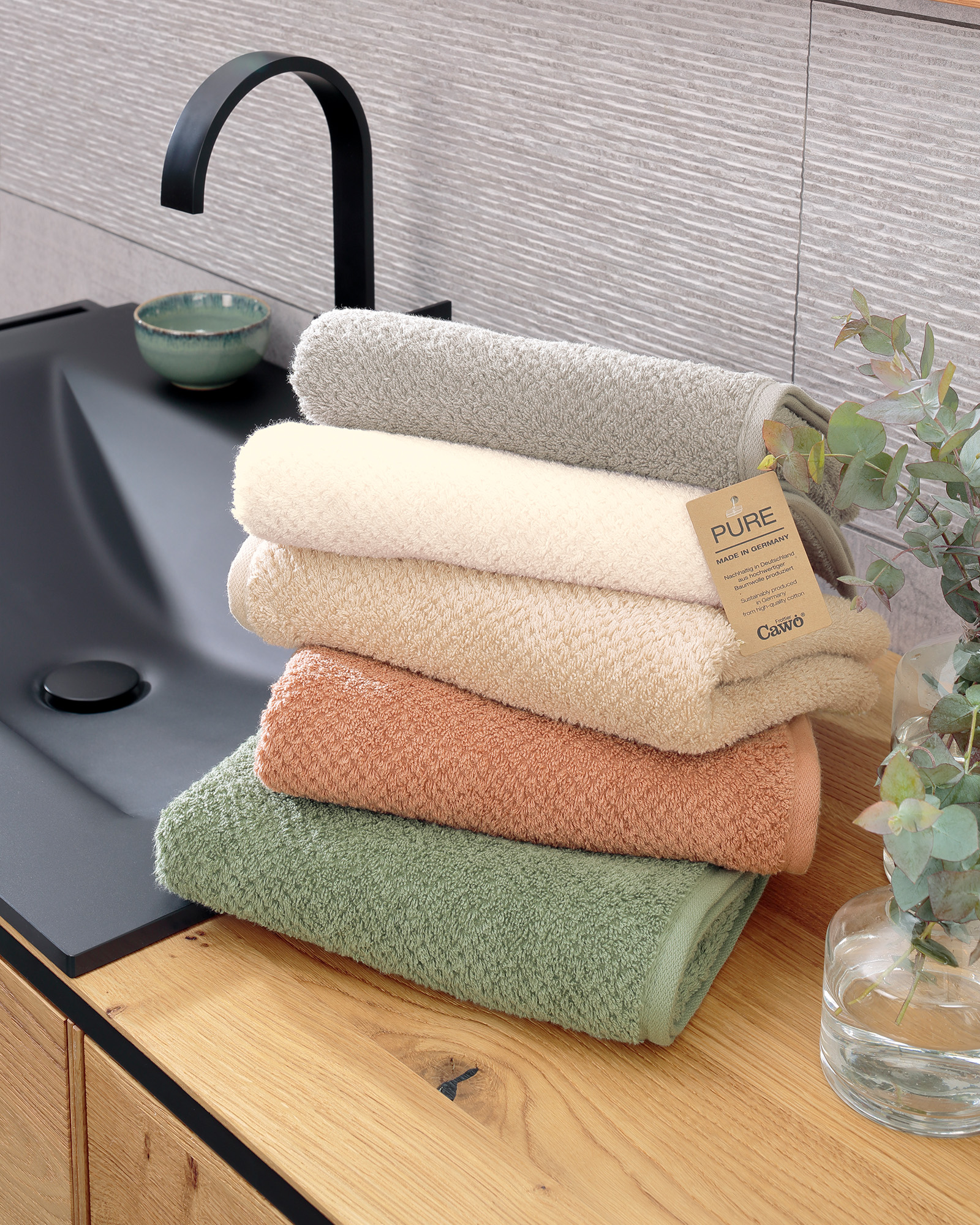 Cawö Handtücher Pure 6500 - Farbe: puder - 383 - Gästetuch 30x50 cm