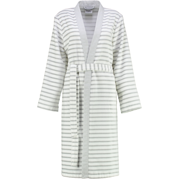 Cawö - Damen Bademantel Kimono Breton 6595 - Farbe: silber - 76 L