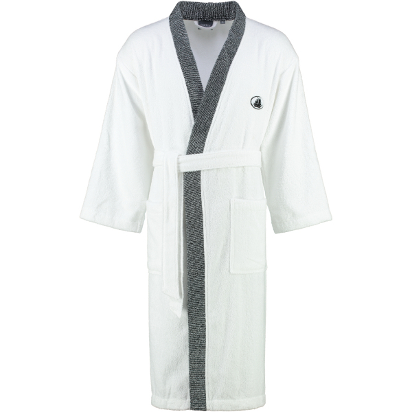 Egeria Bademantel Kimono Black&White - Farbe: white - 001 (011026) L